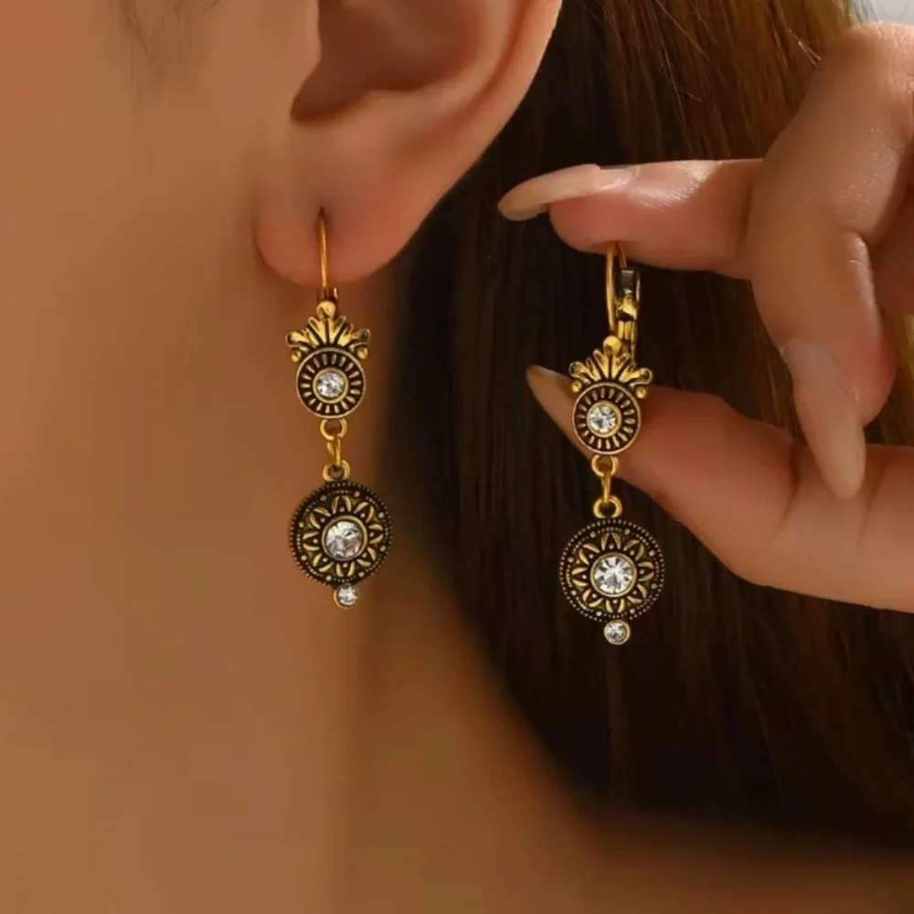 Vintage Marquis Gold Earrings